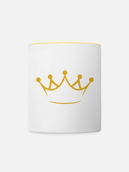 Goldene Krone - Tasse zweifarbig - Weiß/Gelb