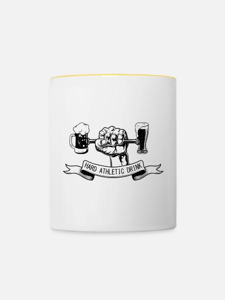 HARTES ATHLETISCHES GETRÄNK - Tasse zweifarbig - Weiß/Gelb