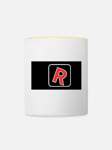 R - Tasse zweifarbig - Weiß/Gelb