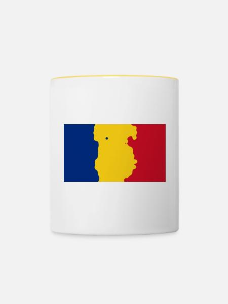 Rumänien - Tasse zweifarbig - Weiß/Gelb
