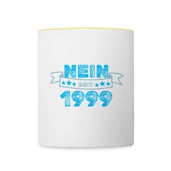 Jahr 1999 - Tasse zweifarbig - Weiß/Gelb - Vorne