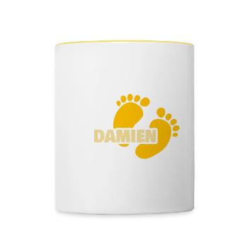 Footprint Damien - Contrasting Mug - white/yellow - Front