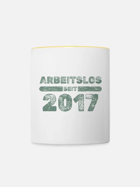 seit 2017 - Tasse zweifarbig - Weiß/Gelb