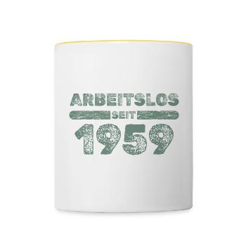 Witzig 1959 - Tasse zweifarbig - Weiß/Gelb - Vorne