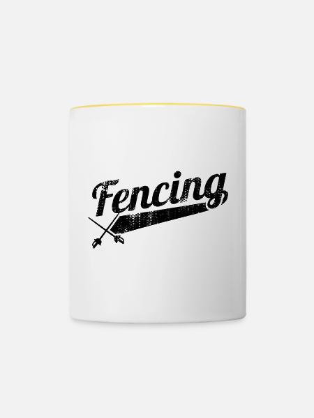 Fencing - Tasse zweifarbig - Weiß/Gelb