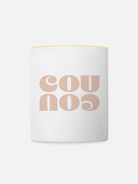COU COU - Tasse zweifarbig - Weiß/Gelb
