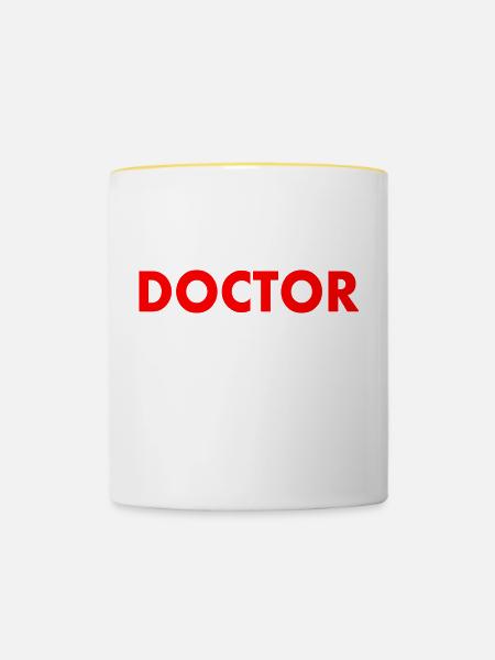 Doctor - Tasse zweifarbig - Weiß/Gelb