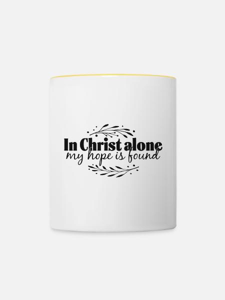 In Christ alone - Tasse zweifarbig - Weiß/Gelb