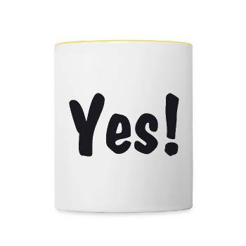 Yes! - Tasse zweifarbig - Weiß/Gelb - Vorne