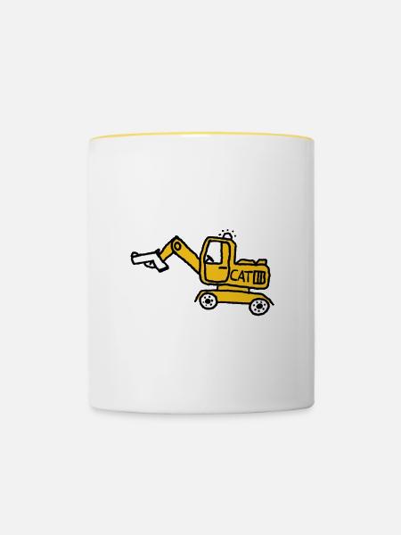 Baugefahr - Tasse zweifarbig - Weiß/Gelb