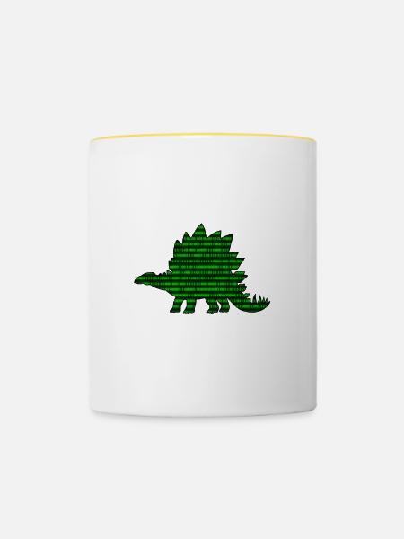 Digital Dinosaur - Tasse zweifarbig - Weiß/Gelb