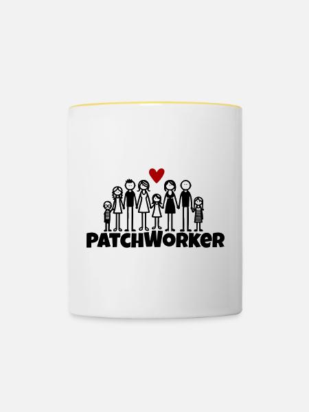 Patchworker2 - Tasse zweifarbig - Weiß/Gelb