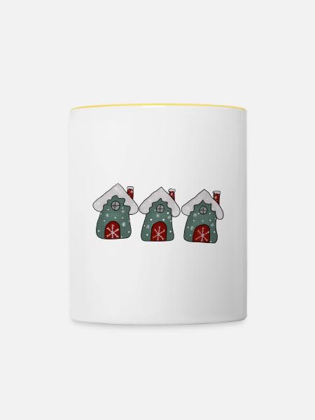 Winterhäuser - Tasse zweifarbig - Weiß/Gelb