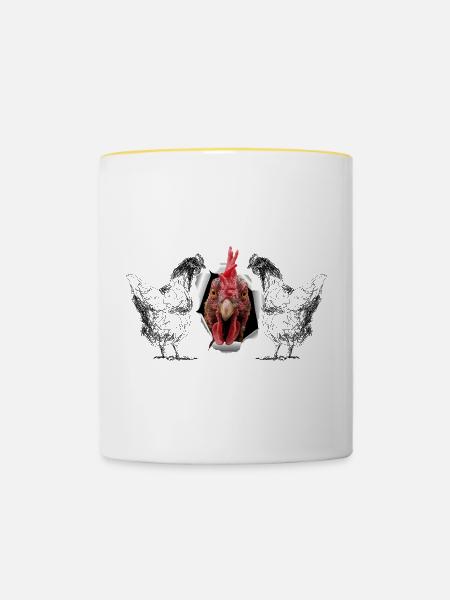 Happy Easter - Tasse zweifarbig - Weiß/Gelb