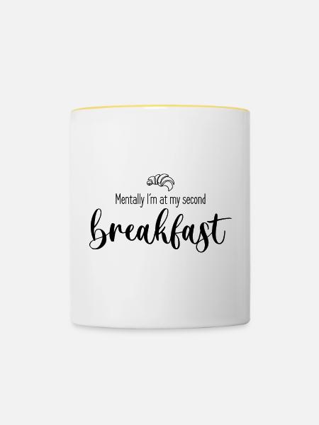 Second breakfast - Tasse zweifarbig - Weiß/Gelb