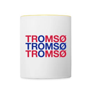 TROMSO Norway Norwegen Norge Norwegische Flagge - Tasse zweifarbig - Weiß/Gelb - Vorne