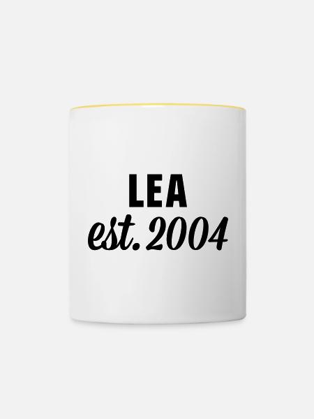 Lea est 2004 - Tasse zweifarbig - Weiß/Gelb