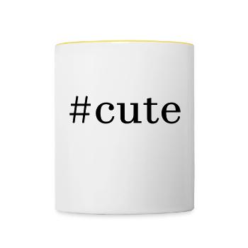 #cute - Contrasting Mug - white/yellow - Front