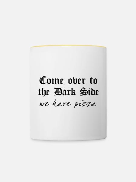 Dark Side - Tasse zweifarbig - Weiß/Gelb