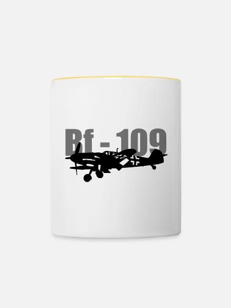 Messerschmitt Bf-109 - Tasse zweifarbig - Weiß/Gelb