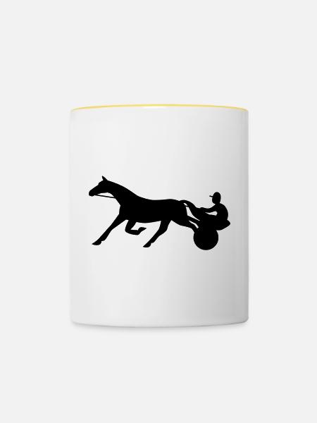 Harness Racing - Tasse zweifarbig - Weiß/Gelb