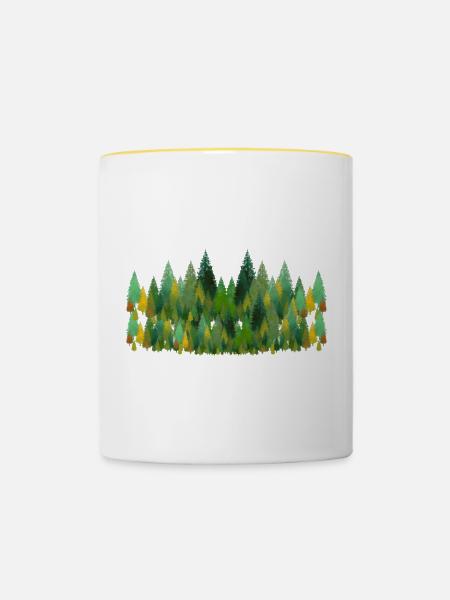 trees and trees and trees - Tasse zweifarbig - Weiß/Gelb