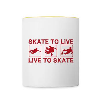 Skate to live, live to skate - Contrasting Mug - white/yellow - Front