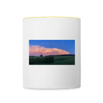 Image de nuage - Mug contrasté - blanc/jaune - Devant