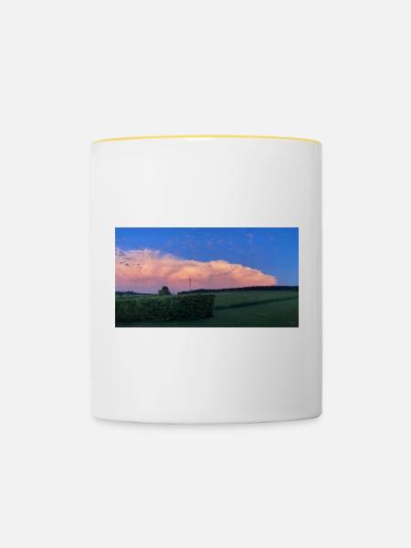 Wolkenbild - Tasse zweifarbig - Weiß/Gelb