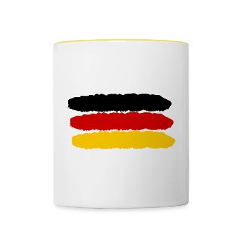 Deutschland Farben schwarz rot gold - Tasse zweifarbig - Weiß/Gelb - Vorne