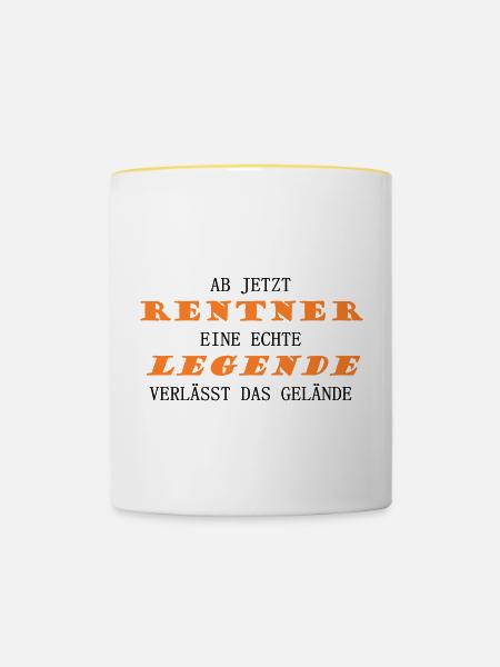 Rentner Legende - Tasse zweifarbig - Weiß/Gelb
