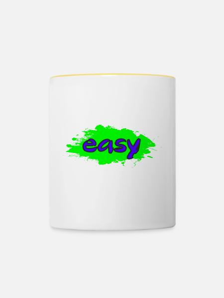 easy - Tasse zweifarbig - Weiß/Gelb