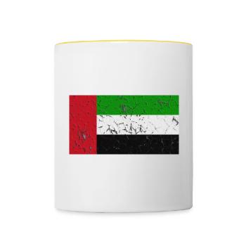 Vereinigte Arabische Emirate - Tasse zweifarbig - Weiß/Gelb - Vorne