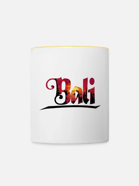 BALI - Tasse zweifarbig - Weiß/Gelb