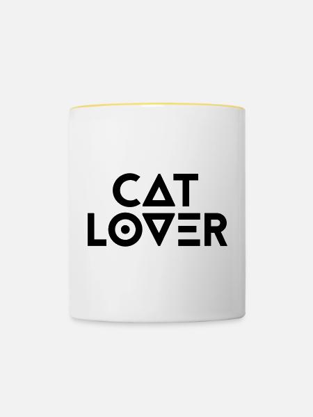 CATLOVER - Tasse zweifarbig - Weiß/Gelb