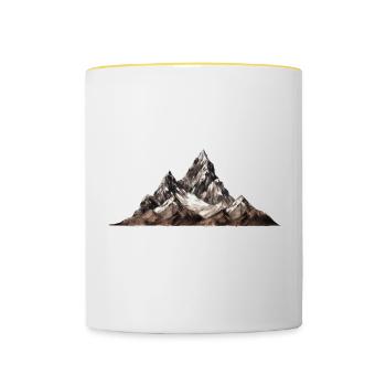 Graphiques de montagnes - Mug contrasté - blanc/jaune - Devant