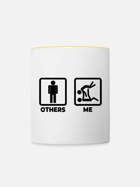 Judo Kämpfer - Tasse zweifarbig - Weiß/Gelb