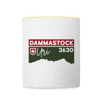 Dammastock Berg Uri Wanderung Ostgrat Besteigung - Tasse zweifarbig - Weiß/Gelb - Vorne