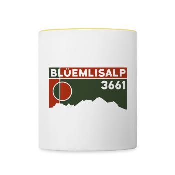 Blüemlisalphorn Blüemlisalp Wanderung Besteigung - Tasse zweifarbig - Weiß/Gelb - Vorne