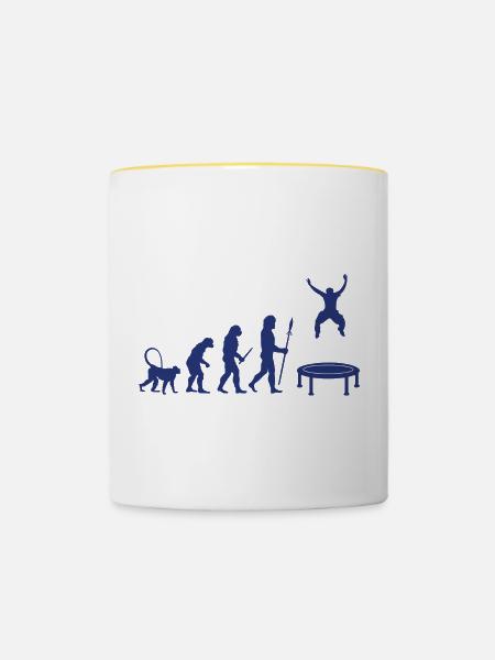 Entwicklung des Trampolin - Tasse zweifarbig - Weiß/Gelb