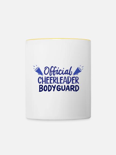 Männlicher Cheerleader - Tasse zweifarbig - Weiß/Gelb