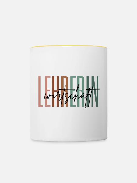Lehrerin Wirtschaft Wirtschaftslehrerin Geschenk - Tasse zweifarbig - Weiß/Gelb