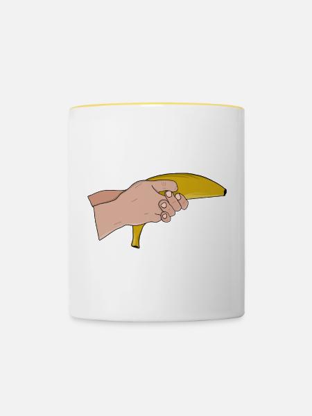 Tödliche Banane - Tasse zweifarbig - Weiß/Gelb