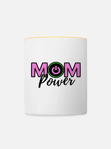 Mama-Macht - Tasse zweifarbig - Weiß/Gelb