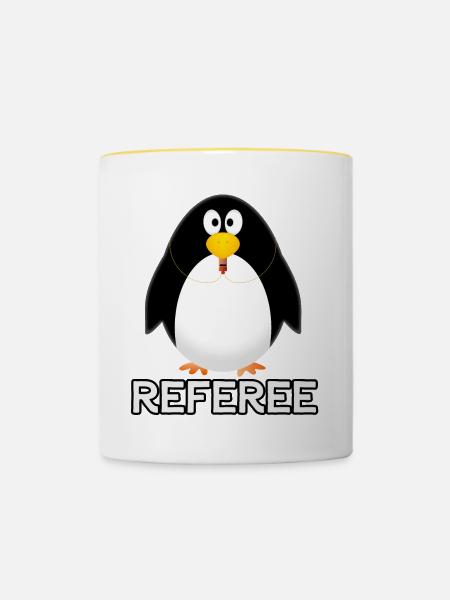 Referee - Schiedsrichter - Tasse zweifarbig - Weiß/Gelb