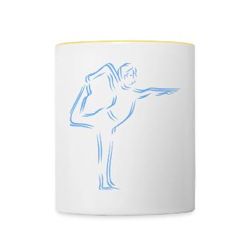 Yoga, Exercise - Contrasting Mug - white/yellow - Front
