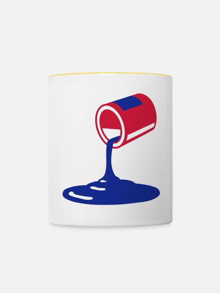Farbe - Tasse zweifarbig - Weiß/Gelb
