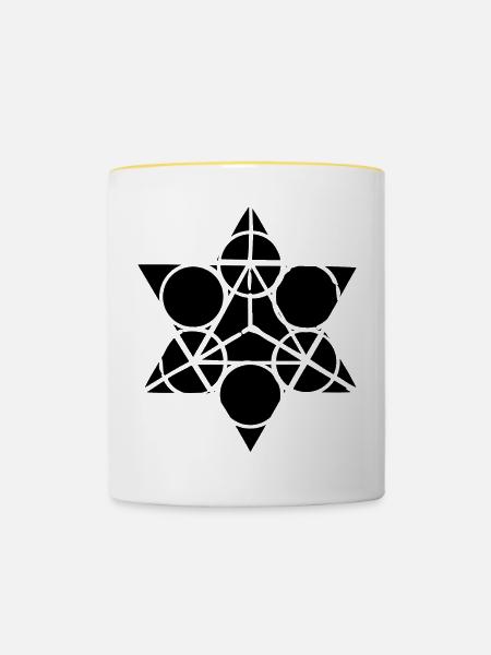 Sacred geometry - Tasse zweifarbig - Weiß/Gelb