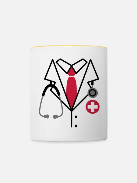 Ärztin - Tasse zweifarbig - Weiß/Gelb