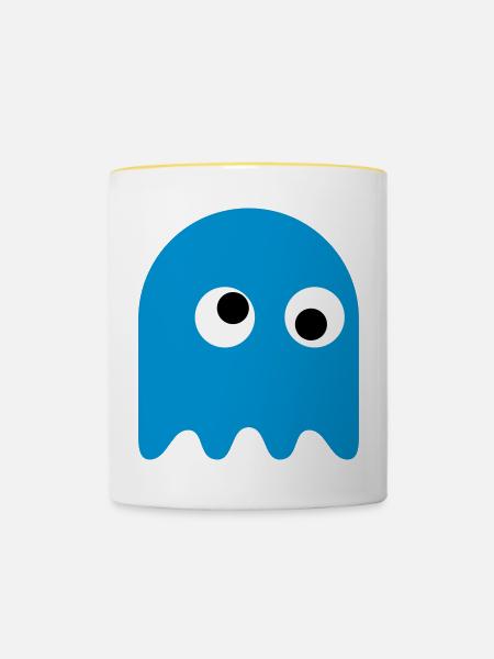 Game Classics Ghost - Tasse zweifarbig - Weiß/Gelb